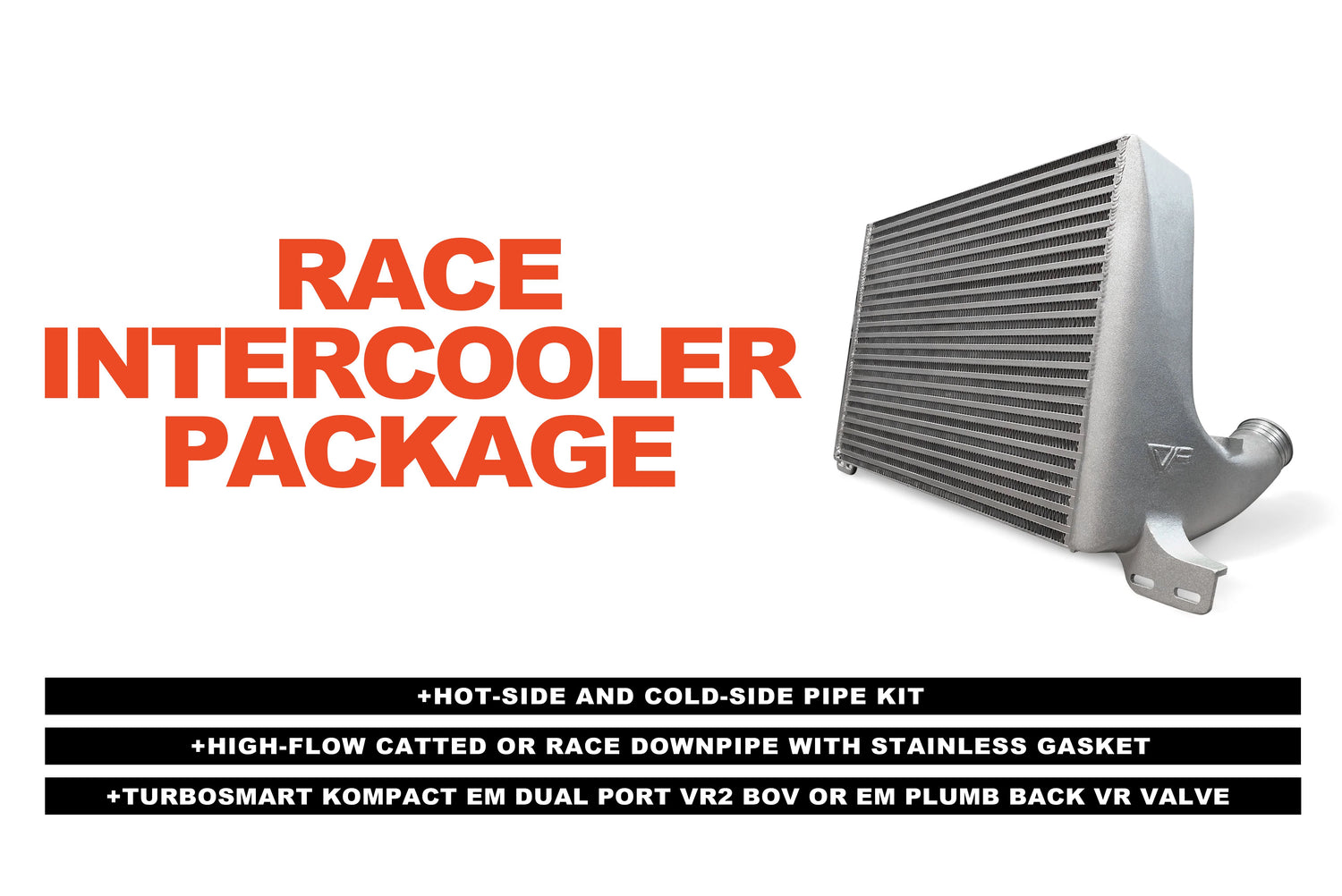 Mustang Parts Power Pack: Race Intercooler Package (2015-2023 2.3L Mustang EcoBoost) CV Fabrication (CVF) 